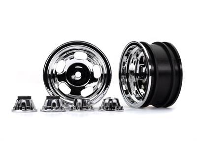 Traxxas - TRX8158X - Wheels, 2.2", chrome (2)/ center caps (front (2), rear (2)) (requires #8255A extended thread stub axle)