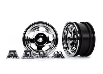 Traxxas - TRX8158X - Wheels, 2.2", chrome (2)/ center caps (front (2), rear (2)) (requires #8255A extended thread stub axle)