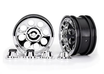 Wheels, 2.2", classic chrome (2)/ center caps (front (2), rear (2)) (requires #8255A extended thread stub axle)