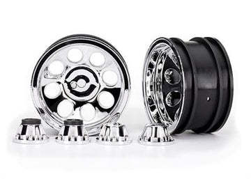 Wheels, 2.2", classic chrome (2)/ center caps (front (2), rear (2)) (requires #8255A extended thread stub axle)