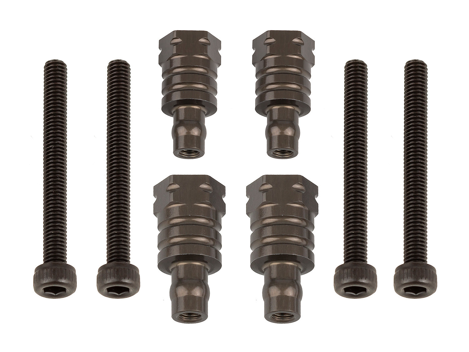 RC8B4 FT Shock Bushings, 12.5mm and 16mm, aluminum