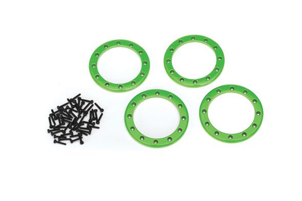 Traxxas - TRX8168G - Beadlock rings, green (2.2") (aluminum) (4)/ 2x10 CS (48)