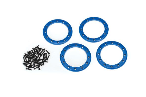 Traxxas - TRX8168X - Beadlock rings, blue (2.2") (aluminum) (4)/ 2x10 CS (48)