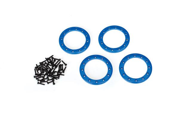 Traxxas - TRX8169X - Beadlock rings, blue (1.9") (aluminum) (4)/ 2x10 CS (48)