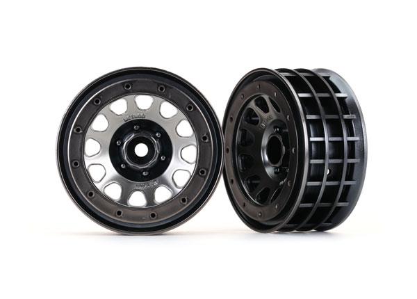 Traxxas - TRX8171 - Wheels, Method 105 2.2" (black chrome, beadlock) (beadlock rings sold separately)