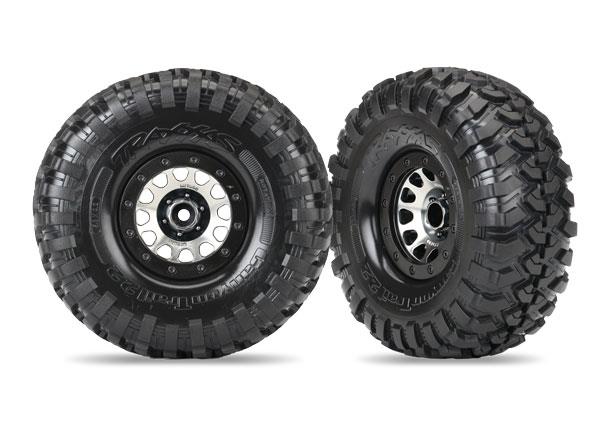 Traxxas - TRX8172 -  Tires and wheels, assembled (Method 105 black chrome beadlock wheels, Canyon Trail 2.2" tires, foam inserts) (1 left, 1 right)