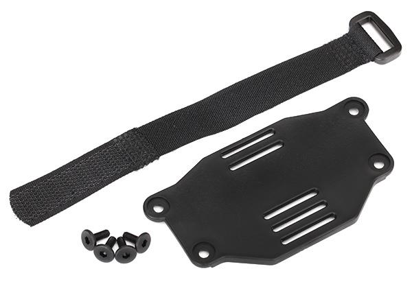 Traxxas - TRX8223 - Battery plate/ battery strap/ 3x8 flat-head screws (4) (requires #8072 inner fenders)