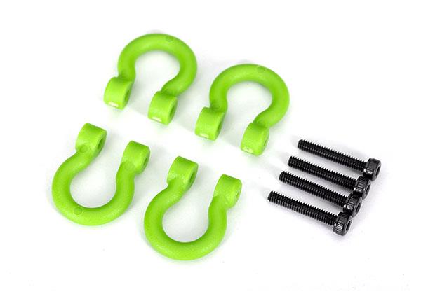 Traxxas - TRX8234G - Bumper D-rings Green, (front or rear)/ 2.0x12 CS (4)