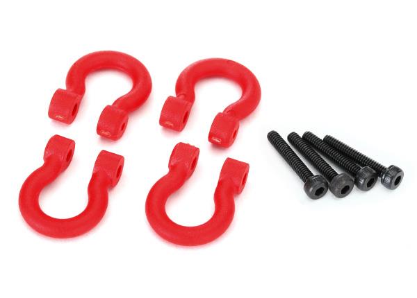 Traxxas - TRX8234R - Bumper D-rings, red (front or rear)/ 2.0x12 CS (4)