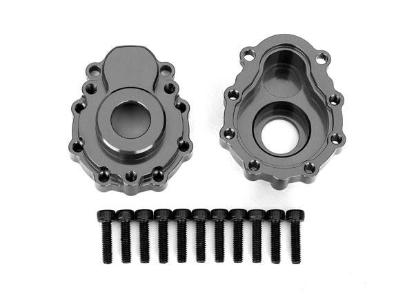 Traxxas - TRX8251A - Portal housings, outer, 6061-T6 aluminum (charcoal gray-anodized) (2)/ 2.5x10 CS (12)