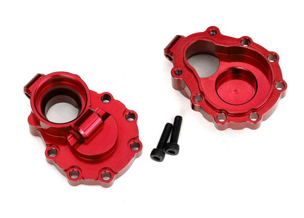 Traxxas - TRX8253R - Portal housings, inner (rear), 6061-T6 aluminum (red-anodized) (2)/ 2.5x10 CS (2)