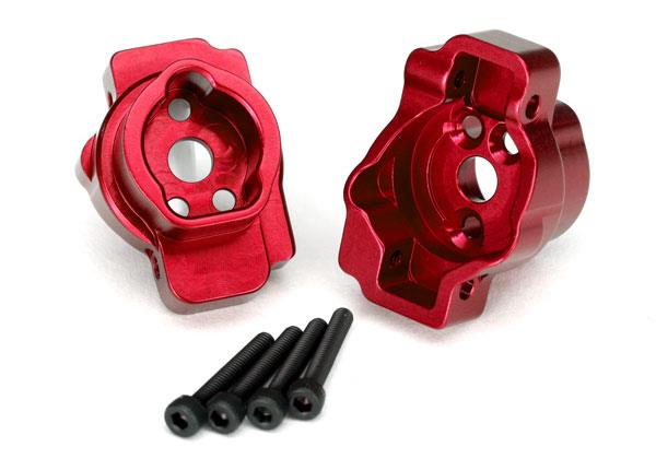 Traxxas - TRX8256R - Portal drive axle mount, rear, 6061-T6 aluminum (red-anodized) (left and right)/ 2.5x16 CS (4)