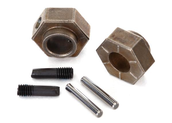 Traxxas - TRX8269 - Wheel hubs, 12mm hex (2)/ stub axle pins (2) (steel) (fits TRX-4®)