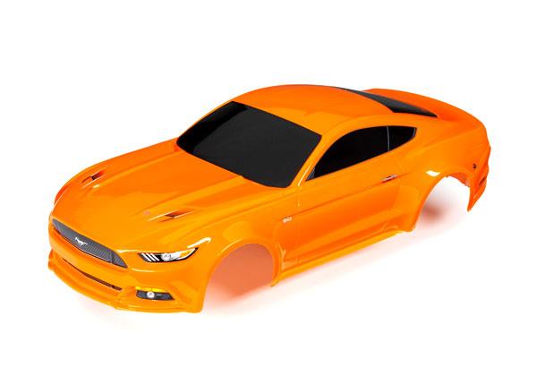 Traxxas - TRX8312T - Body, Ford Mustang, Grabber, Orange (painted, decals applied)