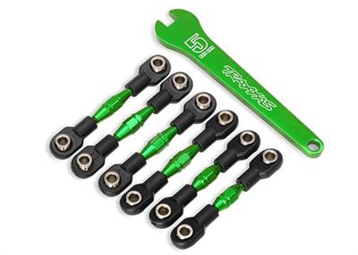 Traxxas - TRX8341G  - Turnbuckles, aluminum (green-anodized), camber links, 32mm (front) (2)/ camber links, 28mm (rear) (2)/ toe links, 34mm (2)/ alu