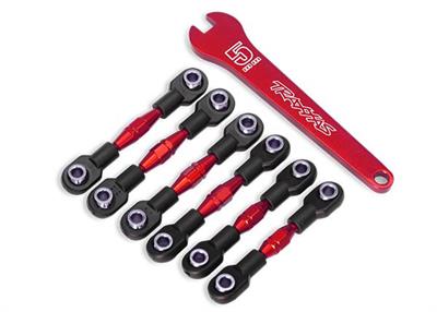 Traxxas - TRX8341R - Turnbuckles, aluminum (red-anodized), camber links, 32mm (front) (2)/ camber links, 28mm (rear) (2)/ toe links, 34mm (2)/ alumin