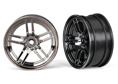 Traxxas - TRX8371 - Wheels, 1.9" split-spoke (black chrome) (front) (2)