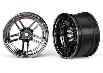 Traxxas - TRX8372 - Wheels, 1.9" split-spoke (black chrome) (wide, rear) (2)