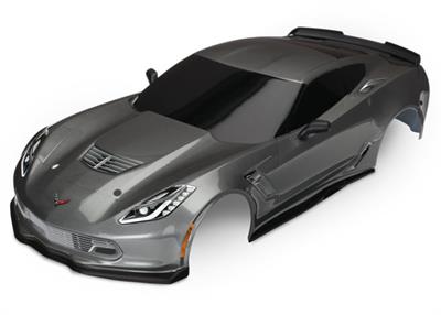 Traxxas - TRX8386A - Body, Chevrolet Corvette Z06, graphite (painted, decals applied)