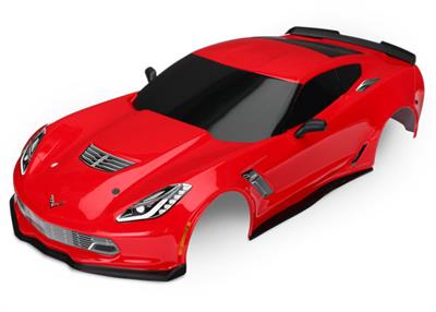 Traxxas - TRX8386R - Body, Chevrolet Corvette Z06, red (painted, decals applied)