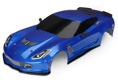 Traxxas - TRX8386X - Body, Chevrolet Corvette Z06, blue (painted, decals applied)