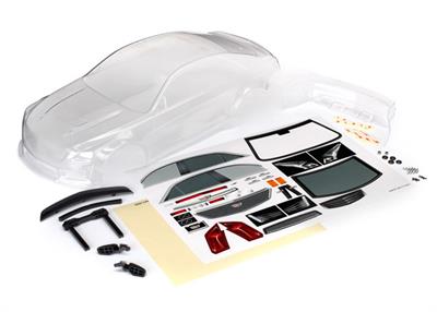 Traxxas - TRX8391 - Body, Cadillac CTS-V (clear, requires painting)/ decal sheet (includes side mirrors, spoiler, & mounting hardware)