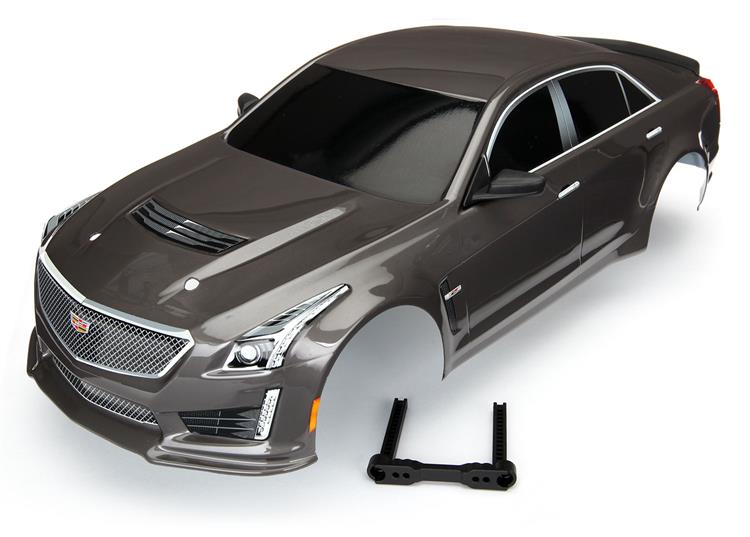 Traxxas - TRX8391X - Body, Cadillac CTS-V, silver (painted, decals applied)