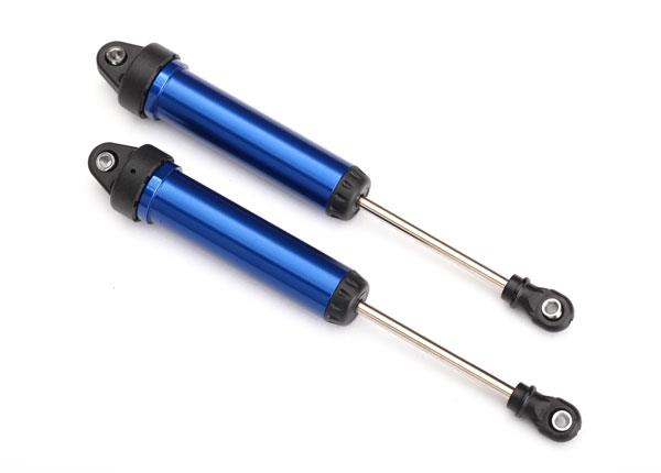 Traxxas - TRX8451x - Shocks, GTR, 134mm, aluminum (blue-anodized) (fully assembled w/o springs) (front, no threads) (2)