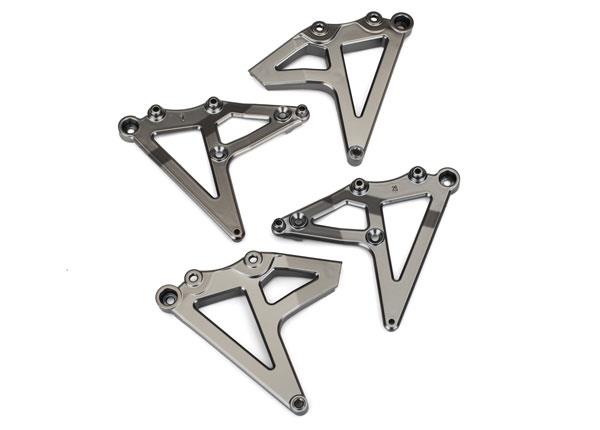 Traxxas - TRX8538X - Shock mounts, rear (left & right) (satin black chrome-plated)