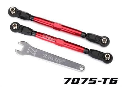 Traxxas - TRX8547R - Toe links, front, Unlimited Desert Racer® (TUBES red-anodized, 7075-T6 aluminum, stronger than titanium) (102mm) (2) (assembled