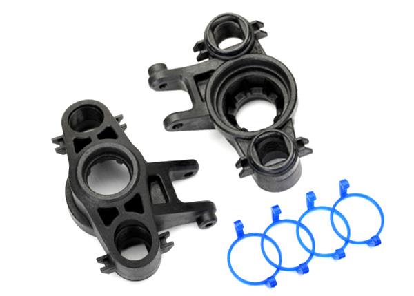 Traxxas - TRX8635 - Axle carriers, left & right (1 each) (use with 8x16mm & 17x26mm ball bearings)/ dust boot retainers (4)