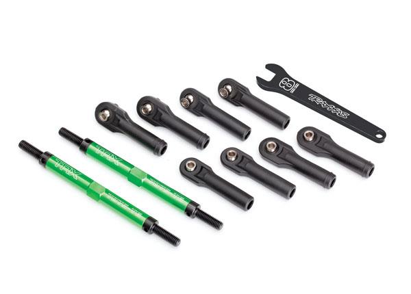 Traxxas - TRX8638G - Toe links, E-Revo® VXL (TUBES green-anodized, 7075-T6 aluminum, stronger than titanium) (144mm) (2)/ rod ends