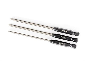 Speed Bit Set, screwdriver, 3-piece straight (3mm slotted, #1 Phillips, and #2 Phillips bits), 1/4" drive
