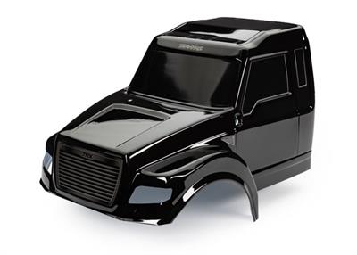 Body, TRX-6® Ultimate RC Hauler, black (painted, decals applied)
