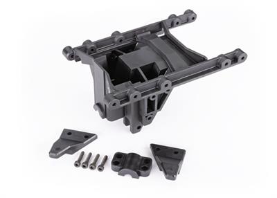 Suspension mount, intermediate, TRX-6™ (1)/ bearing cap (1)/ suspension link mounts (left & right)/ 2.5x12 CS (4)