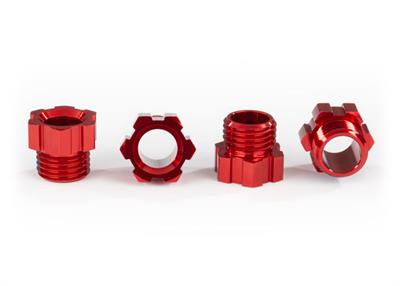 Traxxas - TRX8886R - Stub axle nut, aluminum (red-anodized) (4)