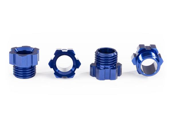 Traxxas - TRX8886x - Stub axle nut, aluminum (blue-anodized) (4)