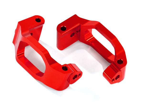 Traxxas - TRX8932R - Caster blocks (c-hubs), 6061-T6 aluminum (red-anodized), left & right/ 4x22mm pin (4)/ 3x6mm BCS (4)/ retainers (4)