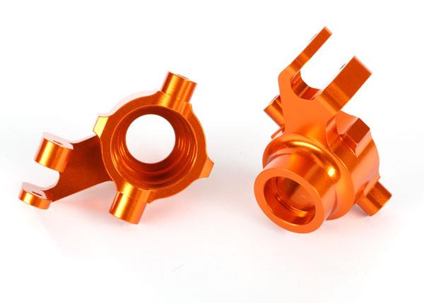 Traxxas - TRX8937A - Steering blocks, 6061-T6 aluminum (orange-anodized), left & right