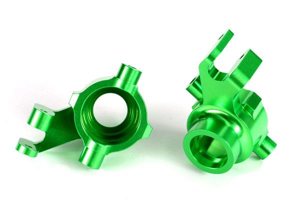 Traxxas - TRX8937G - Steering blocks, 6061-T6 aluminum (green-anodized), left & right