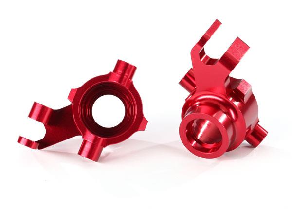 Traxxas - TRX8937R - Steering blocks, 6061-T6 aluminum (red-anodized), left & right