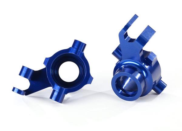 Traxxas - TRX8937x - Steering blocks, 6061-T6 aluminum (blue-anodized), left and right