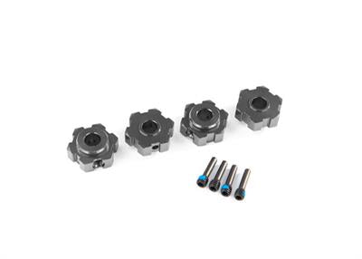 Traxxas - TRX8956-GRAY -  Wheel hubs, hex, aluminum (gray-anodized) (4)/ 4x13mm screw pins (4)