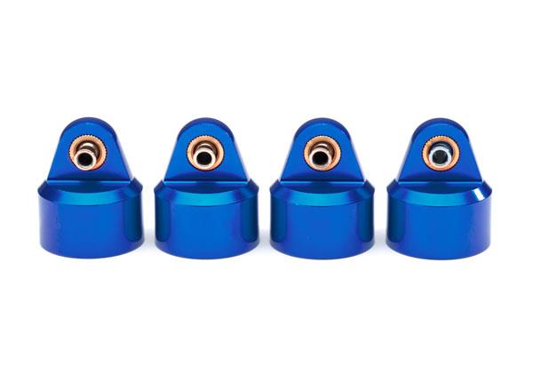 Traxxas - TRX8964X - Shock caps, aluminum (blue-anodized), GT-Maxx® shocks (4)