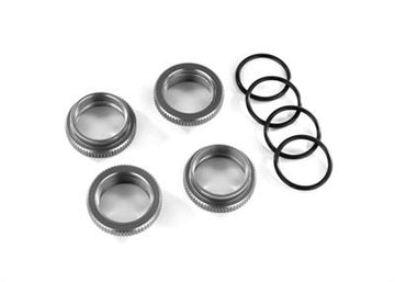 Traxxas - TRX8968-GRAY - Spring retainer (adjuster), gray-anodized aluminum, GT-Maxx® shocks (4) (assembled with o-ring