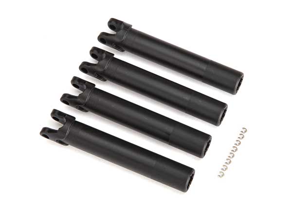 Traxxas - TRX8993A - Half shafts, outer (extended, front or rear) (4)/ e-clips (8) (for use with