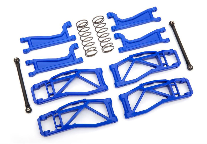 Traxxas - TRX8995x - Suspension kit, WideMaxx, blue (includes front and rear suspension arms, front toe links, rear shock springs)