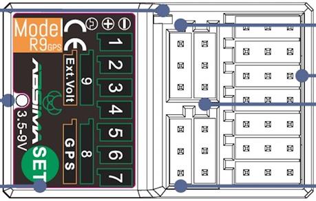 Absima - 2020023 - 9-kanals modtager R9GPS for CR9T