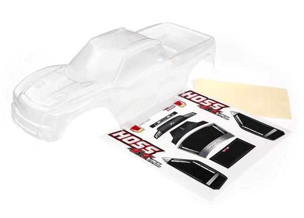 Traxxas - TRX9011 - Body, Hoss™ 4X4 (clear, requires painting)/ window, grille, lights decal sheet