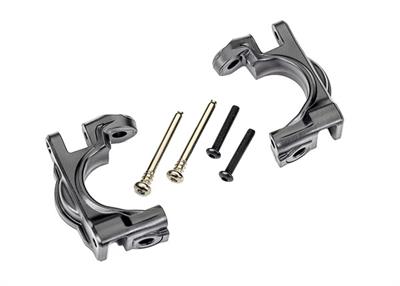 Traxxas - TRX9032-GRAY - Caster blocks (c-hubs), extreme heavy duty, gray (left & right)/ 3x32mm hinge pins (2)/ 3x20mm BCS (2) (for use with #9080 u